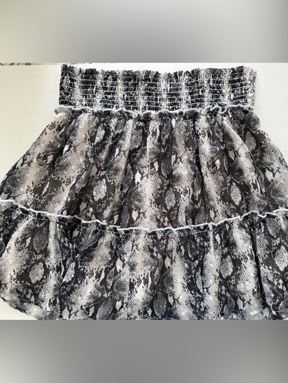 Black & White Snake Print Mini Skirt size X